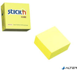 STICK N Öntapadó kockatömb, 76x76mm, 400 lap, STICK N, neonsárga (21010) - alter