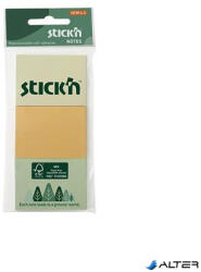 STICK N Öntapadó jegyzettömb, 38x51 mm, 3x100 lap, STICK N, pasztell színek (21885) - alter