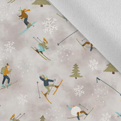 Takoy Rugalmas téli softshell síelők a lejtőn szürke alapon - nagyított minta