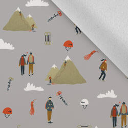 Takoy Rugalmas téli softshell hegymászók szürke alapon - nagyított minta