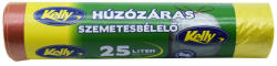 Kelly Szemeteszsák zárószalagos 25 liter 15 db/tekercs Kelly_sárga - iroszer24