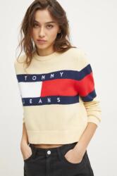 Tommy Hilfiger pamut pulóver sárga, DW0DW19335 - sárga S