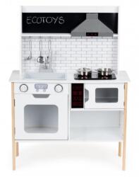 ECOTOYS Bucatarie din lemn cu sunete, accesorii si LED-uri Ecotoys PLK537 (EDIPLK537) - caruciorcopii Bucatarie copii
