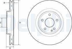 DELPHI Disc frana DELPHI BG4659C (BG4659C) - automobilus