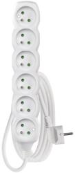 EMOS Cablu prelungitor 3 m / 6 prize / alb / PVC / 1, 5 mm2