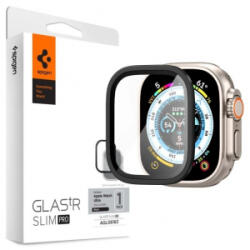 Spigen GLAS. tR Slim Pro Apple Watch Ultra 49mm kijelzővédő fekete kerettel (AGL06163)