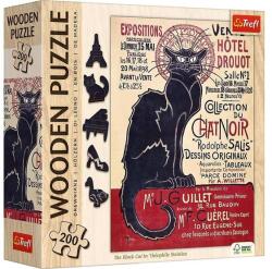 Trefl 200 db-os Wooden Contour Fa Puzzle - Théophile Steinlen - A fekete macska (20254) (20254)