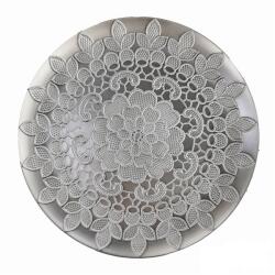  Iris dekor tálca kör 33cm csipke ezüst (671891) - bestbyte