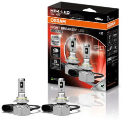 OSRAM Night Breaker LED Smart HB4 ködlámpa szett, extra széles fénynyaláb, 6000K hidegfehér fény, akár 6-szor hosszabb élettartam, P22d foglalat, 9006DWNBSM-2HB, 2db/csomag (9006DWNBSM-2HB)