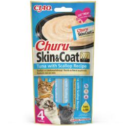  Inaba Cat Ciao Churu Skin & Coat krémes macskaeledel - tonhal, fésűkagyló 4 x 14 g