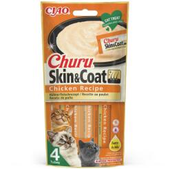 Inaba Cat Ciao Churu Skin & Coat krémes macskaeledel - csirke 4 x 14 g
