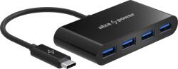 AlzaPower USB-C (M) to 4× USB-A 3.0 (F) USB Hub, fekete (APW-HCC4A3B)