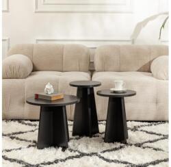 Asir 3 db LUME dohányzóasztal szett, átm. 28/33/43 cm, fekete 241NRD1211 (AS2066)