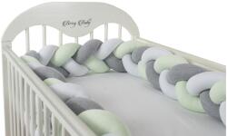 Berry Baby Berry Baby Fonott Rácsvédő - 210 cm, Szürke/Fehér/Almazöld