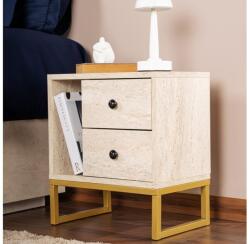 ASIR GROUP Éjjeliszekrény GLIMMER 50x45, 2 cm bézs/arany 241NRD1410 (AS2075)