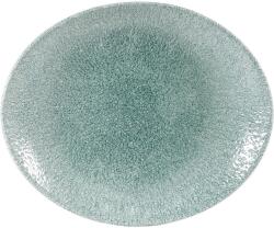 Churchill Raku Jade zöld lapos, ovális tányér, hossza: 270 mm
