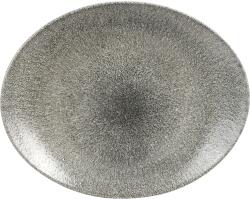Churchill Raku Quartz Black lapos, ovális tányér, hossza: 317 mm