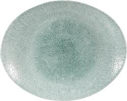 Churchill Raku Jade green lapos, ovális tányér, hossza: 317 mm