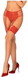 Obsessive - csipkés harisnya (piros-natúr) (25406143111) - vagyaim