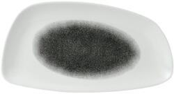 Churchill Raku Quartz Fekete lapos tányér, geo, hossza: 350 mm, szélessége: 185 mm
