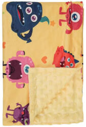 Foxy Baby Minky Super Soft babatakaró 75x100 - Sárga - Szörnyecskék - pindurka