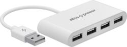 AlzaPower USB-A (M) to 4× USB-A 2.0 (F) USB Hub - fehér (APW-HAC4A2W)