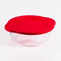 Pasabahce BORCAM kerek hőálló üvegedény fogóval, műanyag tetővel 2.200ml, 251*220*80mm (1109106) - officedepot