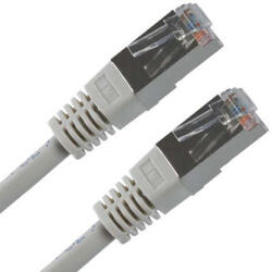 Neutralle LAN kábel FTP patchkábel, Cat. 5e, RJ45 csatlakozó - RJ45 csatlakozó, 0, 5 m, árnyékolt, szürke, gazdaságos