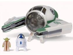 Jazwares Star Wars - Micro Galaxy Squadron 8 cm-es jármű figurával - Yoda's Jedi Starfighter - Yoda + R2-D2 SWJ0008