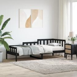 vidaXL fekete tömör fenyőfa kanapéágy 80 x 200 cm (840369)