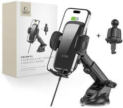 Tech-Protect CM15W-V1 autós telefontartó 15 W-os induktív töltővel pilótafülke-szellőzőnyíláshoz - fekete