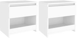 vidaXL 2 db fehér szerelt fa éjjeliszekrény 40 x 30 x 39 cm (803444)