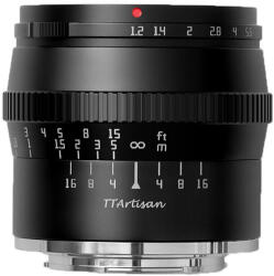 TTArtisan 50mm f1.2 Fujifilm X Bajonett fekete