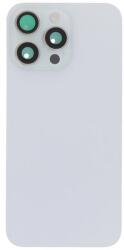 tel-szalk-192970282712 Apple iPhone 15 Pro Max fehér (White Titanium) akkufedél, hátsó kamera lencse és előlap mágneses gyűrűvel, vezeték nélküli töltő chip, vaku (tel-szalk-192970282712)
