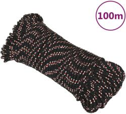 vidaXL fekete polipropilén hajókötél 4 mm 100 m (152329)