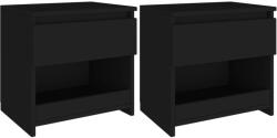 vidaXL 2 db fekete szerelt fa éjjeliszekrény 40 x 30 x 39 cm (803446)
