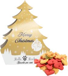 RollsRocky Recompense crocante pentru caini ROLLS ROCKY Brad de Craciun, biscuiti Fantasy, gold, 100g