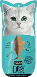 KIT CAT Recompense lichde pentru pisici Kit Cat Fillet Fresh, ton si fibre, hairball, 30g
