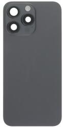 tel-szalk-192970282713 Apple iPhone 15 Pro Max fekete (Black Titanium) akkufedél, hátsó kamera lencse és előlap mágneses gyűrűvel, vezeték nélküli töltő chip, vaku (tel-szalk-192970282713)