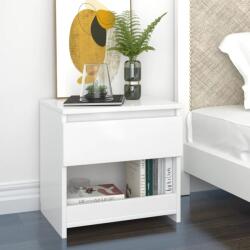 vidaXL 2 db magasfényű fehér szerelt fa éjjeliszekrény 40 x 30 x 39 cm (803456)