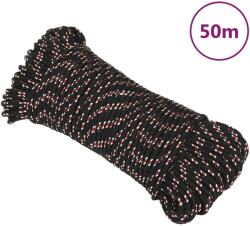 vidaXL fekete polipropilén hajókötél 5 mm 50 m (152333)