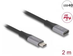 Delock Cablu prelungitor USB type C 40Gbps/8K60Hz/240W T-M 2m, Delock 81202 (81202)