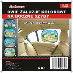 Carcommerce Napvédő oldalablakra, színes mintával gyerekeknek | 2 db tapadókorongos | 40x46 cm | CarCommerce