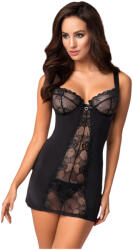Obsessive - babydoll și tanga - dantelă neagră (93066100005) - desirel