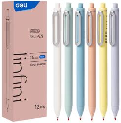 Deli Pix cu gel, varf 0.5 mm, albastru, Infini DELI (DLEG338-BL)