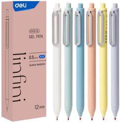 Deli Pix cu gel, varf 0.5 mm, negru, Infini DELI (DLEG338-BK)