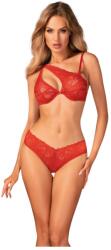 Obsessive Atenica - keresztpántos fehérnemű szett (piros) (22147253121) - sexshopcenter