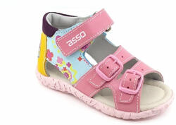 Asso Asso, bőr szandál, virágos (21 - 24 méretben) L-SZ-011-19 (21)