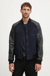 Zadig&Voltaire bomber dzseki gyapjú keverékből sötétkék, átmeneti, RMOW00111 - sötétkék M