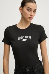 Tommy Jeans pamut póló női, fekete, DW0DW19435 - fekete XXL